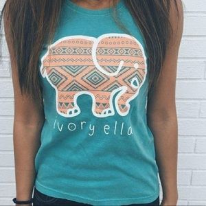 IVORY ELLA teal tank top